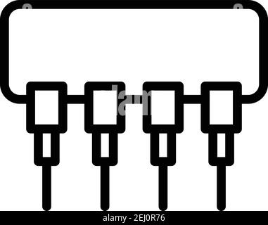 Resistor device icon. Outline resistor device vector icon for web design isolated on white background Stock Vector