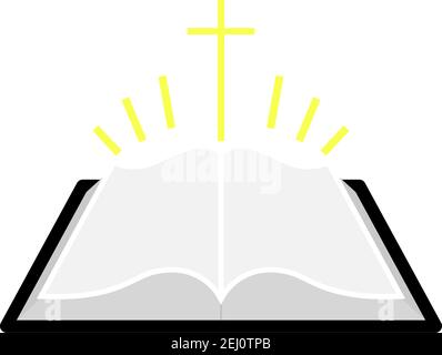 Holly Bible Icon. Flat Color Design. Vector Illustration. Stock Vector