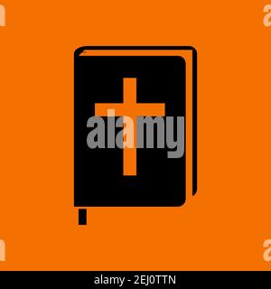 Holly Bible Icon. Black on Orange Background. Vector Illustration Stock ...