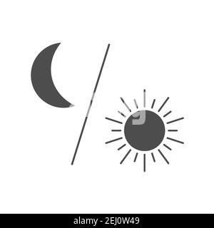 Icon of the sun and moon. Vector illustration for thematic design. Flat Style Stock Vector