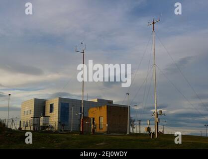 Weather Instruments In Spain instrument shelter on a weather station with various meteorological ...