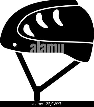 Climbing Helmet Icon. Black Stencil Design. Vector Illustration. Stock Vector