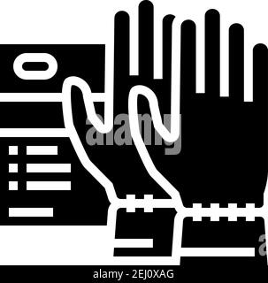 special gloves spa salon accessory glyph icon vector illustration Stock Vector