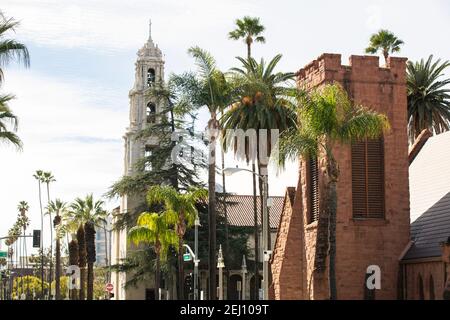 Daytime view of the historic skyline of downtown Riverside, California, USA. Stock Photo