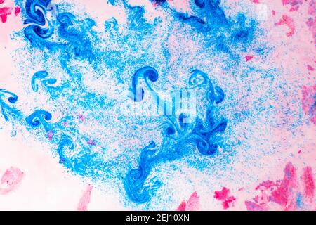 Abstract ink design template mixed texture background. Blue abstract texture. Multicolored liquid marble pattern. Fluid Art Stock Photo