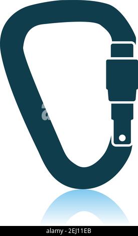 Alpinist Carabine Icon. Shadow Reflection Design. Vector Illustration. Stock Vector