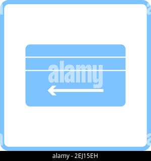 Cash Back Credit Card Icon. Blue Frame Design. Vector Illustration. Stock Vector