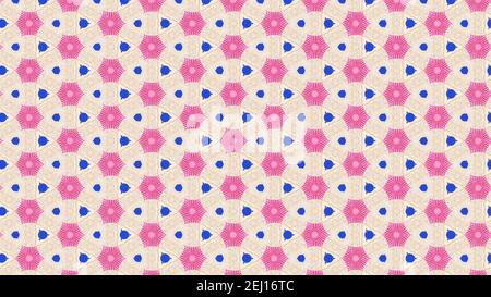 Pink and blue toned wallpaper on cream background Stock Photo