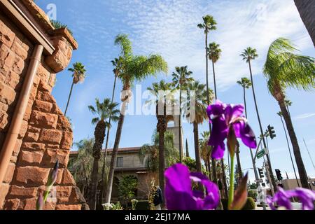 Daytime view of the historic skyline of downtown Riverside, California, USA. Stock Photo