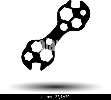 Bike Spanner Icon. Black on White Background With Shadow. Vector Illustration. Stock Vector