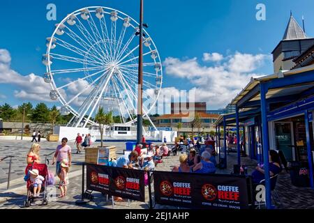 Bournemouth, Dorset / UK - July 11 2018: The Bournemouth Observation Wheel on Pier Approach in Bournemouth, Dorset, UK Stock Photo