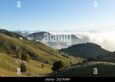 Mountain landscape. Mount Grappa panorama, Italian alps. Italy. Stock Photo