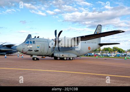 RAF Fairford, Gloucestershire/UK-July 20 2019: Romanian Air Force Alenia C-27J Spartan (2706),902 Transport & Reconnaissance Squadron, 90 Airlift Wing Stock Photo