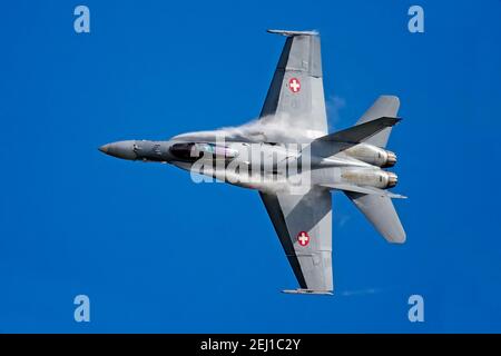 Swiss Air Force/ Schweizer Luftwaffe, McDonnell Douglas F/A-18C Hornet, J-5022 of Fliegerstaffel 11 (Fightersquadron 11) NATO Tigers Stock Photo