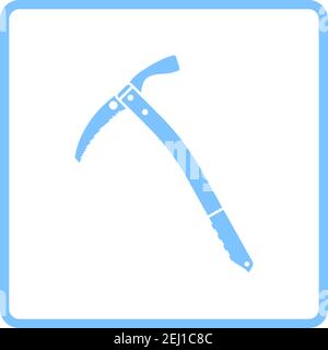 Ice Axe Icon. Blue Frame Design. Vector Illustration. Stock Vector