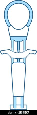 Alpinist Camalot Icon. Thin Line With Blue Fill Design. Vector Illustration. Stock Vector