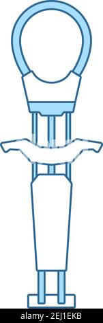 Alpinist Camalot Icon. Thin Line With Blue Fill Design. Vector Illustration. Stock Vector