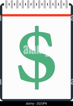 Dollar Calendar Icon. Flat Color Design. Vector Illustration. Stock Vector
