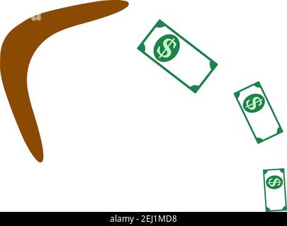 Cashback Boomerang Icon. Flat Color Design. Vector Illustration. Stock Vector