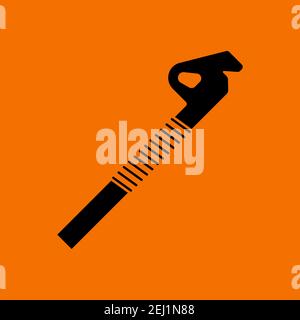 Alpinist Ice Screw Icon. Black on Orange Background. Vector Illustration. Stock Vector