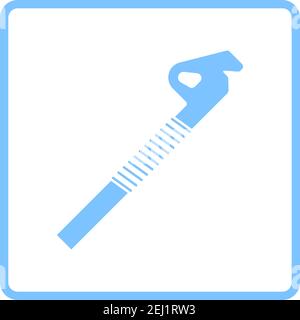 Alpinist Ice Screw Icon. Blue Frame Design. Vector Illustration. Stock Vector