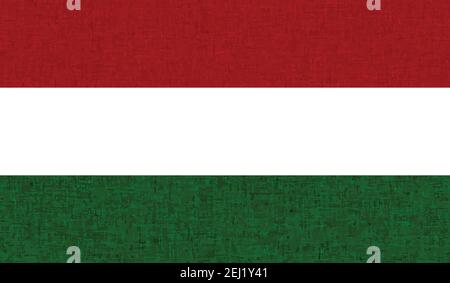 Hungary Flag. Grunge brush stroke with Hungary Flag isolated on grey. Style watercolor drawing and grunge texture.Vector illustration. Stock Vector
