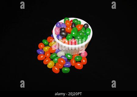 Jelly Beans Overflowing Stock Photo