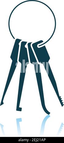 Lockpick Icon. Shadow Reflection Design. Vector Illustration. Stock Vector