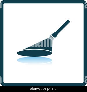 Flashlight Icon. Square Shadow Reflection Design. Vector Illustration. Stock Vector