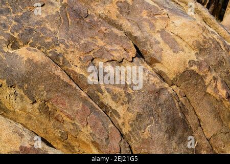 Detail rock texture in the Alabama Hills near Lone Pine in California, USA Stock Photo