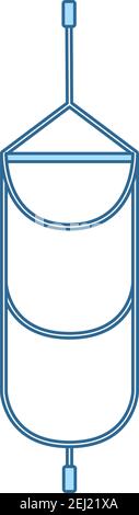 Alpinist Step Ladder Icon. Thin Line With Blue Fill Design. Vector Illustration. Stock Vector