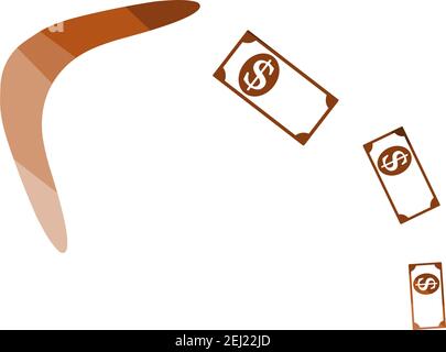 Cashback Boomerang Icon. Flat Color Ladder Design. Vector Illustration. Stock Vector