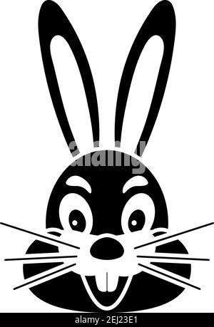 Easter Rabbit Icon. Black Stencil Design. Vector Illustration. Stock Vector