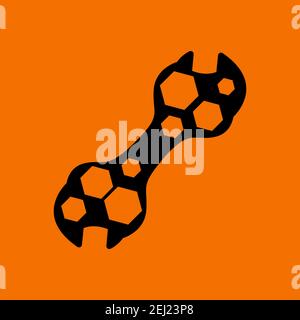 Bike Spanner Icon. Black on Orange Background. Vector Illustration. Stock Vector