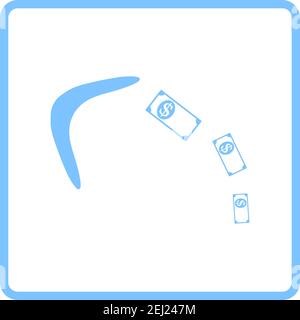 Cashback Boomerang Icon. Blue Frame Design. Vector Illustration. Stock Vector