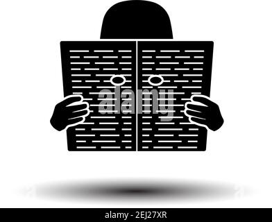 Newspaper Hole Icon. Black on White Background With Shadow. Vector Illustration. Stock Vector