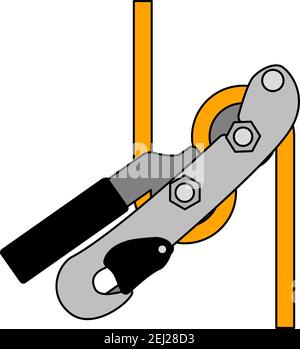 Alpinist Rope Ascender Icon. Editable Outline With Color Fill Design. Vector Illustration. Stock Vector