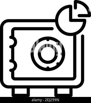 Safe box pie icon. Outline safe box pie vector icon for web design isolated on white background Stock Vector