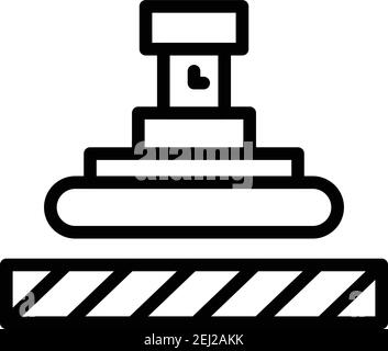 Press paper machine icon. Outline press paper machine vector icon for web design isolated on white background Stock Vector