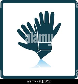 Criminal Gloves Icon. Square Shadow Reflection Design. Vector Illustration. Stock Vector