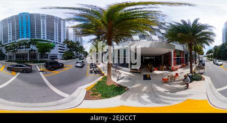 360 degree panoramic view of 360 vr photo Sunset Harbour Shops Miami Beach FL