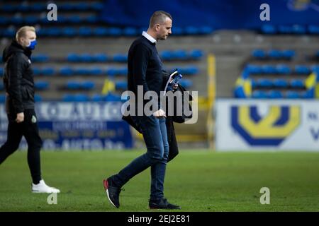 Waasland-Beveren's head coach Nicky Hayen pictured during the
