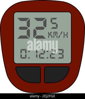 Bike Computer Icon. Editable Outline With Color Fill Design. Vector ...