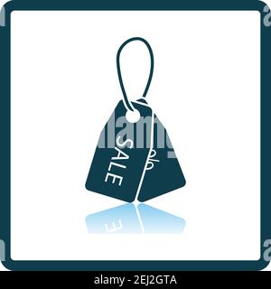 Discount Tags Icon. Square Shadow Reflection Design. Vector Illustration. Stock Vector