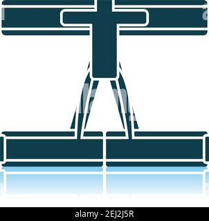 Alpinist Belay Belt Icon. Shadow Reflection Design. Vector Illustration. Stock Vector