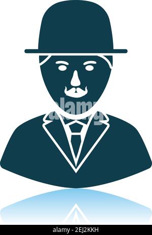 Detective Icon. Shadow Reflection Design. Vector Illustration. Stock Vector