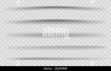 Set of vector realistic transparent shadows. Vector illustration isolated on transparent background. Realistic design elements for web page and object Stock Vector
