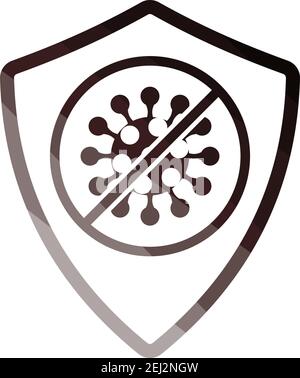 Shield From Coronavirus Icon. Flat Color Ladder Design. Vector Illustration. Stock Vector