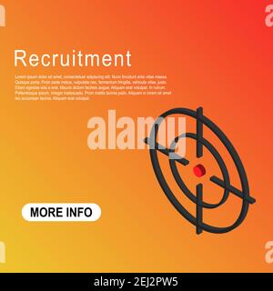 Recruitment template vector icon isometric. Modern target illustration of crosshair symbol for web design. Were hiring . Stock Vector