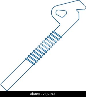 Alpinist Ice Screw Icon. Thin Line With Blue Fill Design. Vector Illustration. Stock Vector